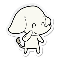sticker of a cute cartoon elephant
