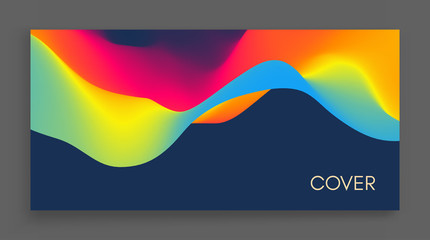 Abstract wavy background for banner, flyer, book cover, poster. Dynamic effect. Vector illustration. Design template.