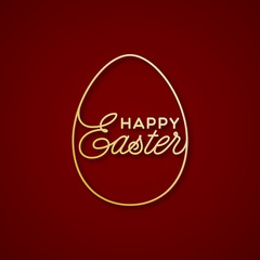 Golden Happy Easter lettering egg