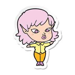 pretty cartoon elf girl