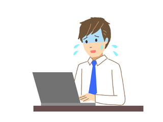 焦るビジネスマン