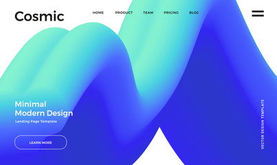 Trendy abstract design template with 3d flow shapes. Dynamic gradient composition. Applicable for landing pages, covers, brochures, flyers, presentations, banners. Vector illustration. Eps10