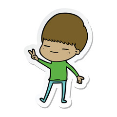 sticker of a cartoon smug boy