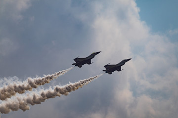 LANGKAWI, MALAYSIA - 20th MARCH 2015; Team Singapore Air Force acrobatic from Singapore with...