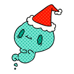 christmas cartoon of kawaii ghost
