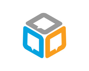 Chat box logo icon template