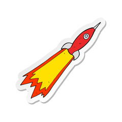 sticker of a cartoon rocket
