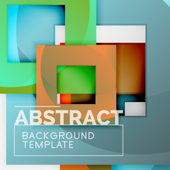 Geometric minimal abstract background with multicolored squares composition