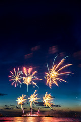 Annual summer fireworks event at Scheveningen beach in Den Haag on 17th August by Netherlands