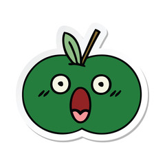 Obraz premium sticker of a cute cartoon juicy apple