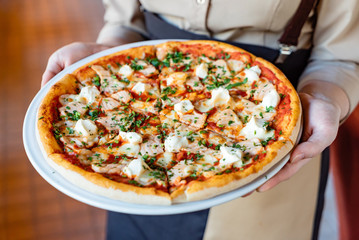 pizza in the italian cafe