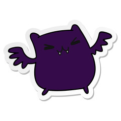 sticker cartoon of a kawaii cute bat