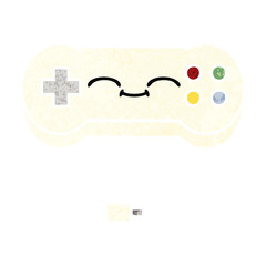 retro illustration style cartoon game controller