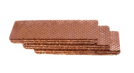 Wafers chocolate on white background