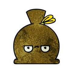 retro grunge texture cartoon sack