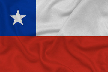 Obraz premium Flag of the Chile from the factory knitted fabric. Backgrounds and Textures