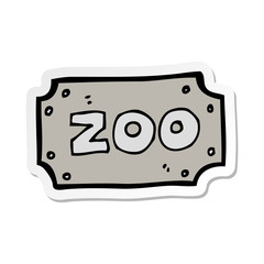 sticker of a cartoon zoo sign
