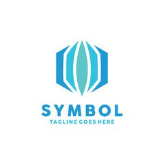 Blue Hexagon / Data Technology Logo Design Inspiration