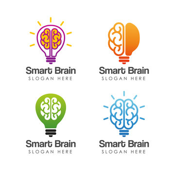 smart brain logo design template