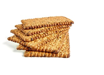 Cereal cookies on a white background
