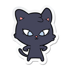 sticker of a cute cartoon cat