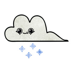 retro grunge texture cartoon snow cloud