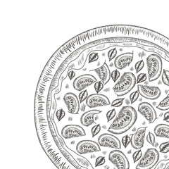 delicious italian pizza isolated icon