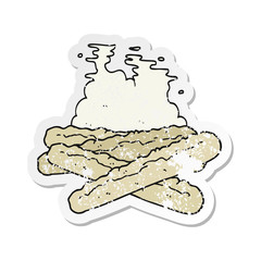 retro distressed sticker of a cartoon baguettes