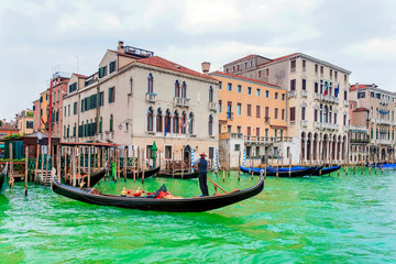 Fototapeta na wymiar Venice, Italy. gondola on the Grand Canal in Venice