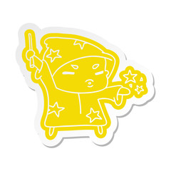cartoon sticker  cute kawaii wizard child