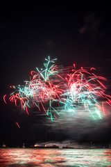 Fototapeta na wymiar Annual summer fireworks event at Scheveningen beach in Den Haag on 17th August by Germany
