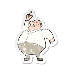 retro distressed sticker of a cartoon big fat boss