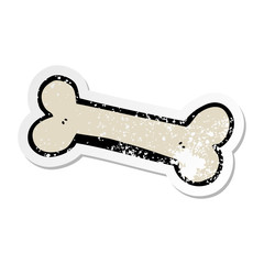 distressed sticker of a cartoon bone