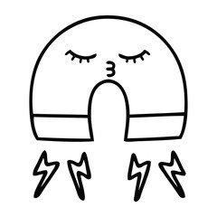 line drawing cartoon magnet
