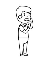 Obraz premium young sad man character