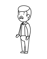 young sad man character