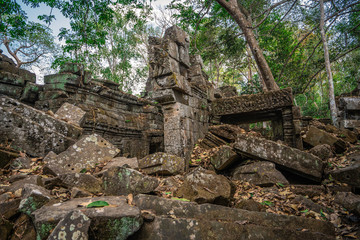 Ruins of Preah Khan temple, Cabodia