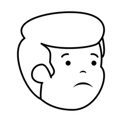 young sad man head character
