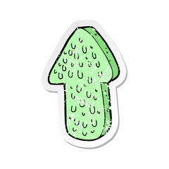 retro distressed sticker of a cartoon slimy arrow symbol