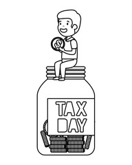 depressed man for money with tax jar