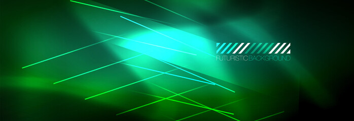 Obraz premium Abstract neon glowing light background. Dark background with lights. Abstract background with neon lights, night view.