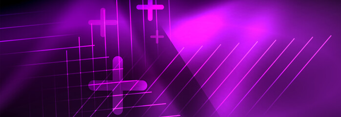 Obraz premium Shiny glowing lights neon color design background