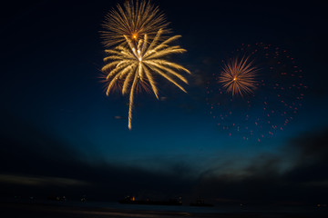 Annual summer fireworks event at Scheveningen beach in Den Haag on 11th August by Austria