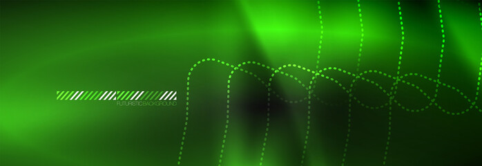 Dark neon light glowing template, abstract vector background lines