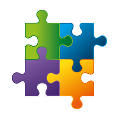 Fototapeta premium puzzle attached solution icon