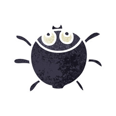 quirky retro illustration style cartoon beetle
