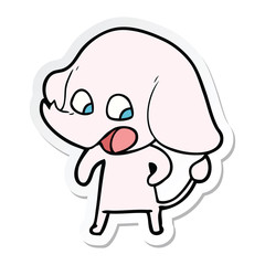 sticker of a cute cartoon elephant
