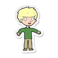 sticker of a cartoon happy man