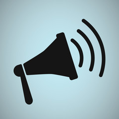 Loud speaker icon, flat design vector