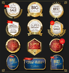 Luxury premium golden badges and labels
